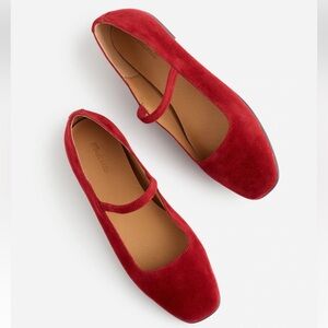 Madewell 7 Greta Ballet Flat Red Suede